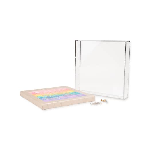 Wexel Art 2" Depth Clear UV Grade Acrylic Shadowbox with Beige Linen Stretched Canvas